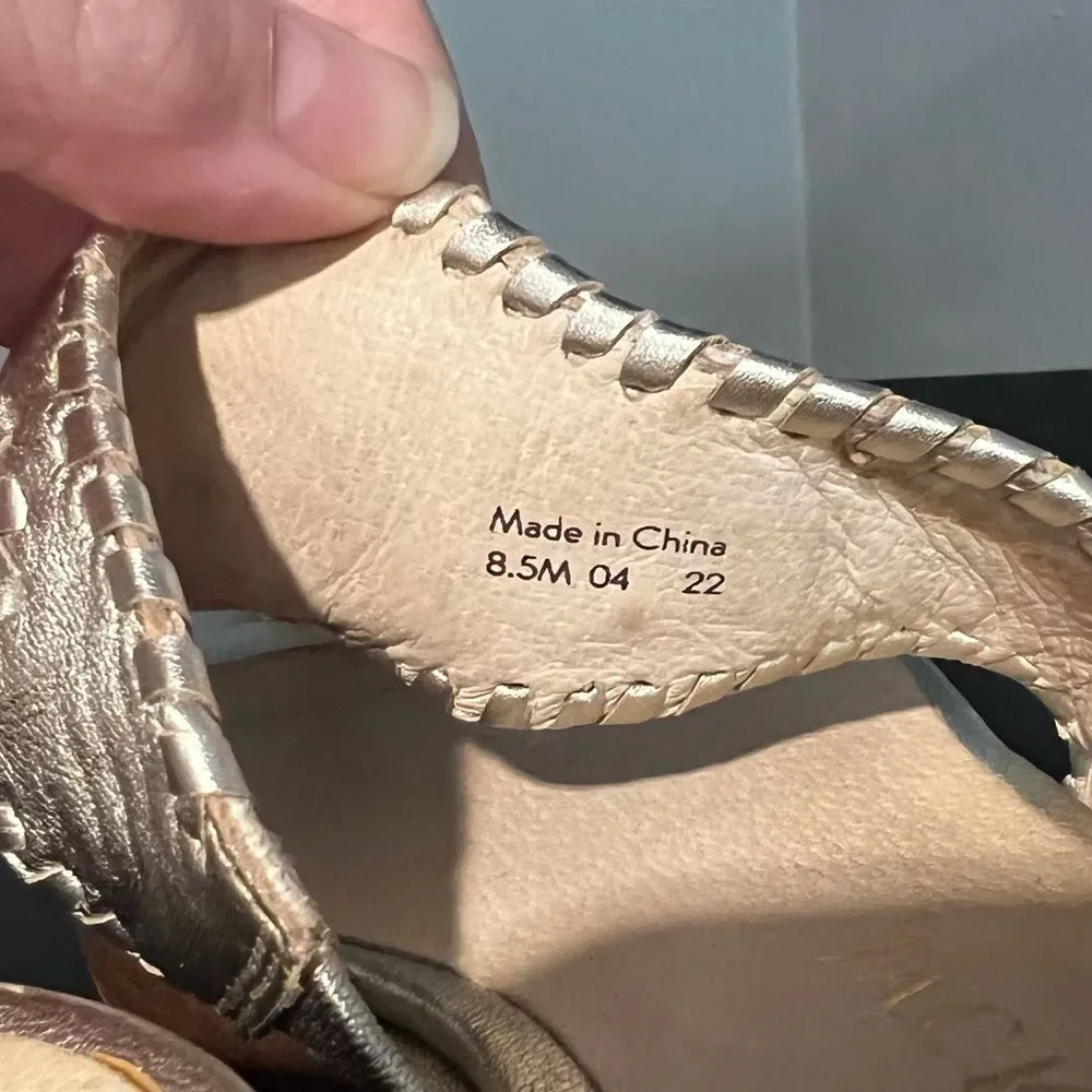 Jack Rogers Stacked Mid Wedge Platinum Platforms